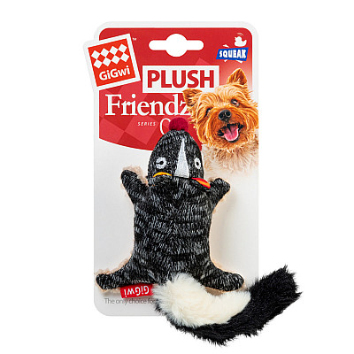 Игрушка для собак Скунс с пищалкой GiGwi Plush, текстиль, 9 см