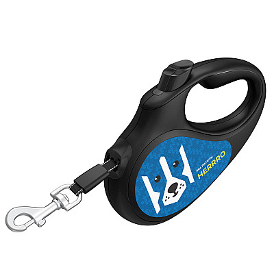 Поводок-рулетка для собак WAUDOG R-leash, рисунок "Патрон", L, до 50 кг, 5 м, светоотражающая лента