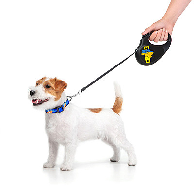 Поводок-рулетка для собак WAUDOG R-leash, рисунок "Дом", S, до 15 кг, 5 м, светоотражающая лента черный