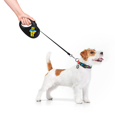 Поводок-рулетка для собак WAUDOG R-leash, рисунок "Дом", S, до 15 кг, 5 м, светоотражающая лента черный