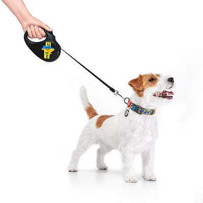 Поводок-рулетка для собак WAUDOG R-leash, рисунок "Дом", S, до 15 кг, 5 м, светоотражающая лента черный