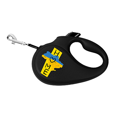 Поводок-рулетка для собак WAUDOG R-leash, рисунок "Дом", L, до 50 кг, 5 м, светоотражающая лента черный