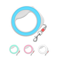 Поводок-рулетка для собак WAUDOG R-leash, круглая, XS-M, до 40 кг, 2,9 м, светоотражающая голубой лента