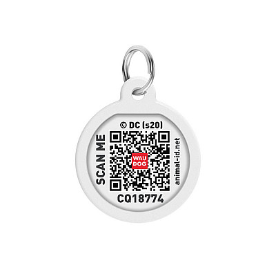 Адресник для собак та котів металічний WAUDOG Smart ID з QR паспортом, малюнок "Джокер зелений", круг, Д 25 мм