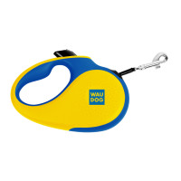 Поводок-рулетка для собак WAUDOG R-leash, рисунок "Colors of freedom", M, до 25 кг, 5 м, светоотражающая лента