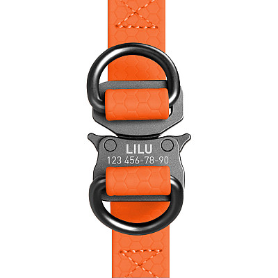Шлея для собак водостійка WAUDOG Waterproof, з QR-паспортом, металева пряжка-фастекс, XS, Ш 15 мм, Д 30-39 см помаранчевий