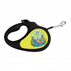 Повідець-рулетка для собак WAUDOG R-leash, малюнок "Рік та Морті 2", L, до 50 кг, 5 м, світловідбиваюча стрічка чорний