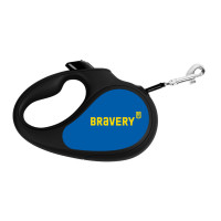 Повідець-рулетка для собак WAUDOG R-leash, малюнок "Сміливість", S, до 15 кг, 5 м, світловідбиваюча стрічка чорний