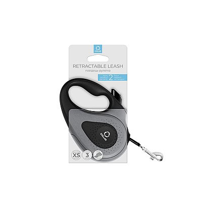 Поводок-рулетка CoLLaR для собак размер XS, 12 кг, 3 м, лента черный