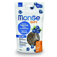 Лакомство для котят Monge Gift Cat Kitten форель с черникой, 50 г
