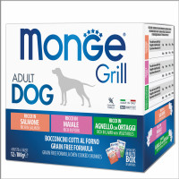 Влажный корм для собак Monge Dog Grill Mix лосось, ягненок, свинина, 1.2 кг