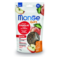 Ласощі для котів Monge Gift Cat Dental кролик з яблуком, 50 г