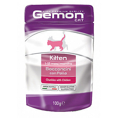 Вологий корм для кошенят Gemon Cat Wet Kitten курка, 100 г