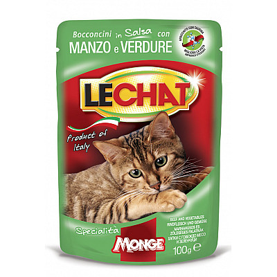 Влажный корм для кошек Monge LC Cat Wet Adult говядина с овощами, 100 г