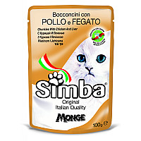 Вологий корм для котів Simba Cat Wet курка та лівер, 100 г