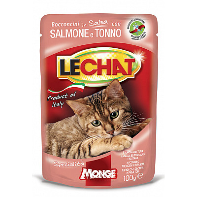 Влажный корм для кошек Monge LC Cat Wet Adult тунец и лосось, 100 г