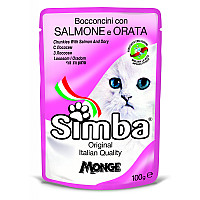 Вологий корм для котів Simba Cat Wet лосось та рибка дорі, 100 г