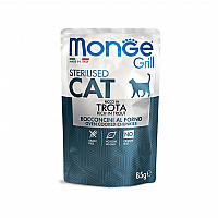 Влажный корм для кошек Monge Cat Grill Sterilised форель, 85 г