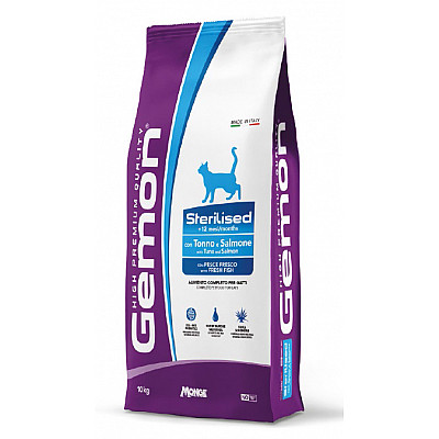 Сухий корм для котів Gemon Cat Sterilised тунeць з лососем, 10 кг