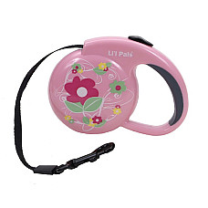 Coastal Li`l Pals Fashionable Leash КОСТАЛ ЛІТТЛ ПЕЛС рулетка-повідець для собак до 7кг, стрічка 3.6м , Рожева квітка см.