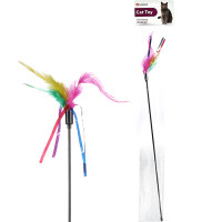 Flamingo Teaser Feathers ФЛАМИНГО ДРАЖНИЛКА с цветными перьями, игрушка для кошек, 48 см см.