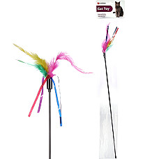 Flamingo Teaser Feathers ФЛАМІНГО ДРАЖНИЛКА з кольоровим пір’ям, іграшка для котів , 48 см см.