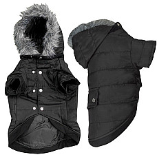 Flamingo Polar Black ФЛАМІНГО КУРТКА З КАПЮШОНОМ одяг для собак , 34 см см.
