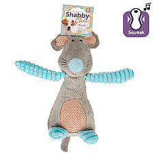 Flamingo Shabby Chic Mouse ФЛАМІНГО ШЕБІ ШИК МИША м’яка іграшка з пищалкою для собак , 25х12 см см.