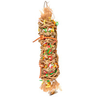 Flamingo Papyr Parakeet Toy Tube ФЛАМИНГО ТУБУС игрушка с колокольчиком для попугаев, 7х6,5х34 см см.