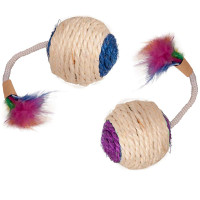 Flamingo Bouly Sisal Ball Feather ФЛАМІНГО СИЗАЛЬОВИЙ М’ЯЧ з пір’ям іграшка для котів , диаметр 6 см см.