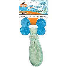 Nylabone Puppy Chew Freezer Bone with Washcloth НІЛАБОН ОХОЛОДЖУВАЛЬНА КІСТКА жувальна іграшка для цуценят, смак арахісової олії , M, для цуценят до 11 кг см., Арахісова олія см.