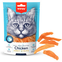 Wanpy Soft Chicken Jerky Strips ВАНПИ ФИЛЕ КУРКИ ВЯЛЕНОЕ ПОЛОСКИ лакомство для кошек 0.08 кг.