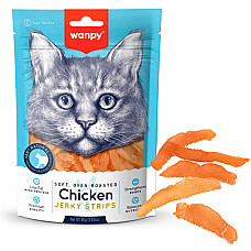 Wanpy Soft Chicken Jerky Strips ВАНПІ ФІЛЕ КУРКИ В’ЯЛЕНЕ СМУЖКИ ласощі для котів , 0.08 кг.