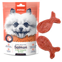 Wanpy Salmon Fish Shape Bites ВАНПЫ ЛУЧКА ЛОСЬЯ РЫБКИ лакомство для собак , 0.1 кг.