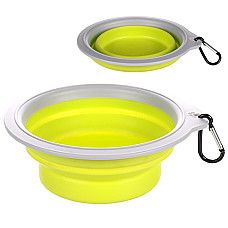 Flamingo Travel Bowl Bubo ФЛАМІНГО БУБО складана миска з карабіном для собак та котів , 0.625 л., Зелений – сірий л., 18х17х6,2 см см.