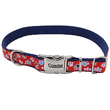 Coastal Pet Attire Ribbon КОСТАЛ РІББОН нашийник для собак, 1.6х30см , Червоний з лапками см., 1,6 х 20-30 см см.