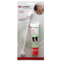 Flamingo Petcare Toothpaste + Toothbrush ФЛАМИНГО ЗУБНАЯ ПАСТА И ЗУБНАЯ ЩЕТКА для собак набор 0.085 кг.