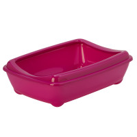 Moderna Arist-O-Tray Large МОДЕРНАЯ АРИСТ-О-ТРЕЙ ЛАДЖ туалет с бортиком лоток для кошек, 50х38х14см, ярко-розовый см., 50(Д) х 38(Ш) х 14(В) см см.