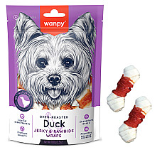 Wanpy Duck Jerky & Rawhide Wraps ВАНПІ КІСТКА З ВУЗЛАМИ ТА В’ЯЛЕНОЮ КАЧКОЮ ласощі для собак , 0.1 кг.