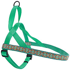Coastal Ribbon Weave Harness КОСТАЛ РІББОН ВЕЙВ шлея для собак , Темно-бірюзовий з кісточками см., S см., 2,5 - 48-58 см см.