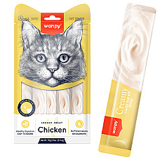 Wanpy Creamy Lickable Treats Chicken ВАНПІ КУРКА рідкі ласощі для котів , 0.07 кг., в пакунку 5 стіків по 14 г см.