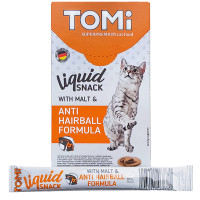 TOMi Liquid Snack Malt & Hairball ТОМІ ВИВЕДЕННЯ ШЕРСТІ з солодом рідкі ласощі для котів , 0.015 кг., 8 стіків х 15 г см.