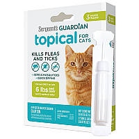 Sergeant's Guardian Cats ГАРДИАН капли от блох, клещей, комаров для кошек от 2.7кг, 1.4мл, 3 шт. в упаковке см., 1,4 мл, цена за 1 пипетку см.