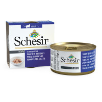 Schesir Tuna Whitebaits ШЕЗИР ТУНЕЦ С АНЧОУСАМИ в желе натуральные консервы для кошек, влажный корм, банка 85г 0.085 кг.