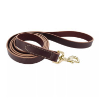 Coastal Circle-T Dog Leash КОСТАЛ СЕРКЛ-Т кожаный поводок с латунной фурнитурой для собак, 2 см х 1,8 м см., коричневый см.