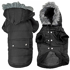 Flamingo Polar Black ФЛАМІНГО КУРТКА З КАПЮШОНОМ одяг для собак , 42 см см.
