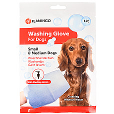 Flamingo Washing Glove Dog ФЛАМІНГО РУКАВИЦА-СЕРВЕТКА для миття без води собак , S см., 20х10,3х0,2 см см.