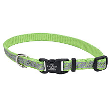 Coastal Lazer Brite Reflective Collar КОСТАЛ ЛАЗЕР БРАЙТ світловідбивний нашийник для собак, 1х20-30см , Лайм см., 1 х 20-30 см см.