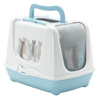 Moderna Trendy Cat Maasai МОДЕРНА МАСАЇ закритий туалет для котів , 57,4x44,8x42,7 см см., Блакитний см.