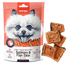 Wanpy Soft Salmon & Fish Skin Bites ВАНПІ М’ЯКІ ШМАТОЧКИ ЛОСОСЯ ласощі для собак , 0.1 кг.